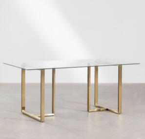 Mesa de Comedor Rectangular en Vidrio y Acero (180x90 cm) Lesley Sklum 349,95€